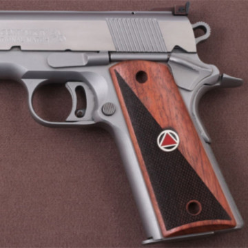 All 1911's Model Wooden (Rosewood) Silver & Mine Logo Handgun Grip
