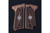 Beretta 92S Wooden (Turkish Walnut) Silver & Mine Logo Handgun Grip