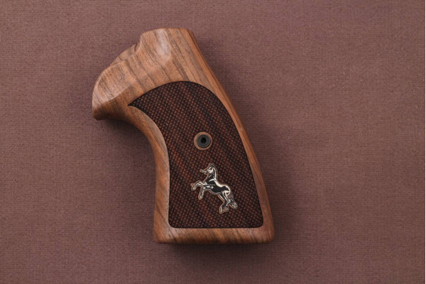 Colt Python (Pre 2020) Wooden (Turkish Walnut) Silver & Mine Logo Handgun Grip