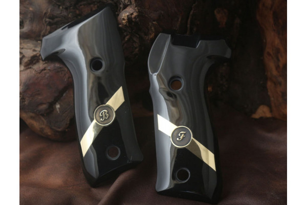 Astra A 900 (Acrylic Black) Brass Logo Handgun Grip