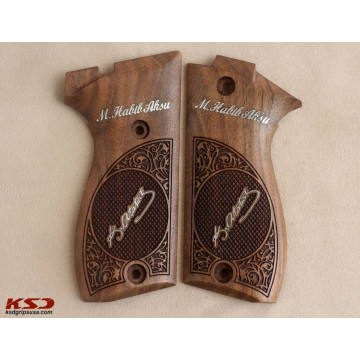 Şahin 8 Wooden (Turkish Walnut) Silver Logo Handgun Grip