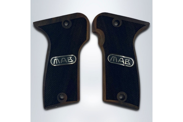 Mab Mod D Wooden (Turkish Walnut) Silver Logo Handgun Grip