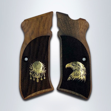 Sarsılmaz Kılınç 2000 Mega / B6 Hawk Wooden (Turkish Walnut) Brass Logo Handgun Grip